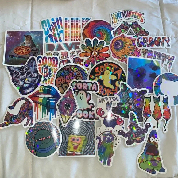 💚 30 Mystery Trippy Psychedelic Stickers 2-4 Inches - Picture 1 of 2